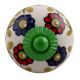 Blue Red Sunflower Green Fitting Ceramic Dresser Knob